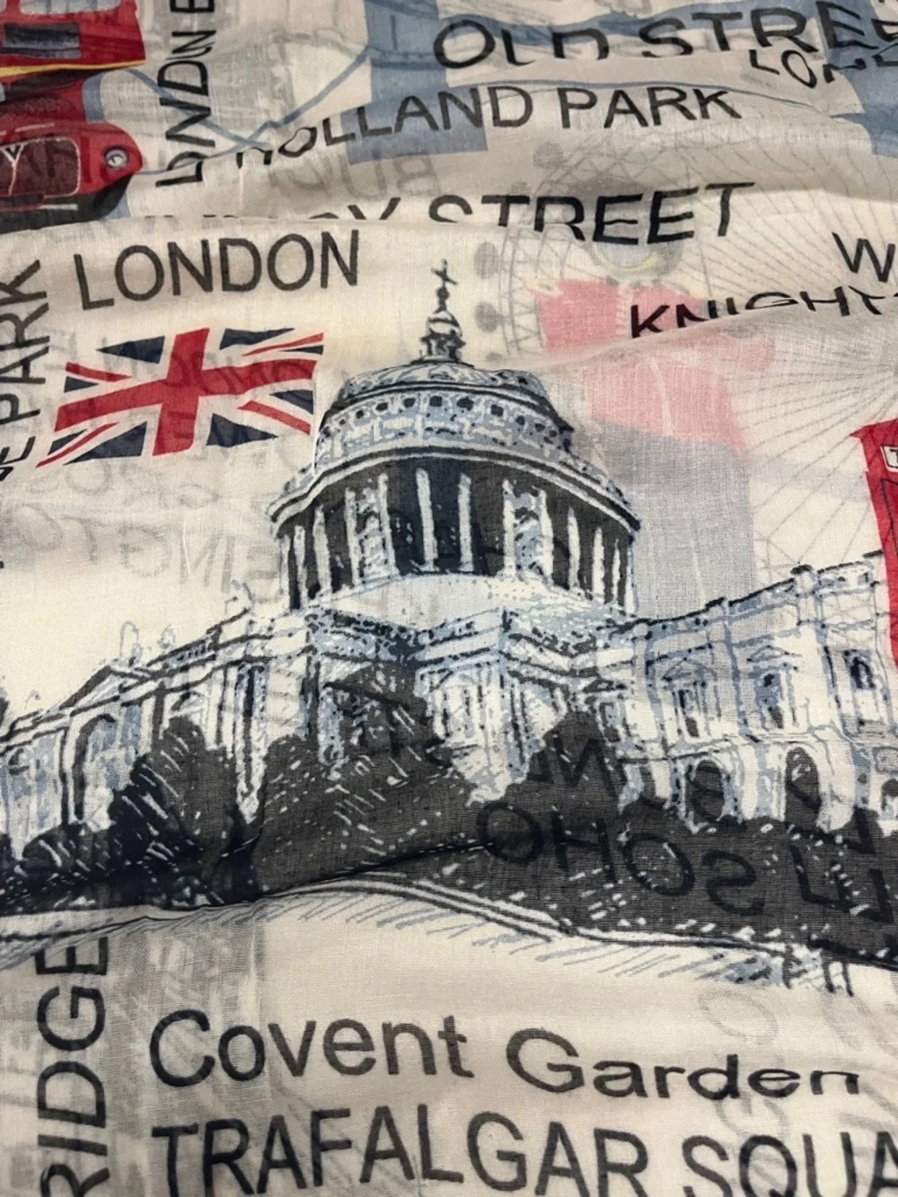 London Graphic Lightweight Scarf w/ scenes in London